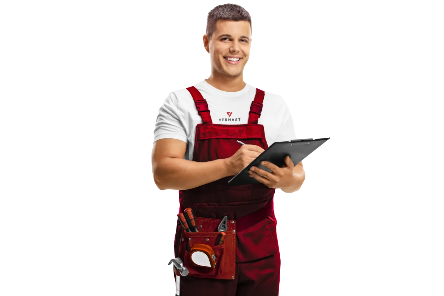 Vernast technicus met klembord